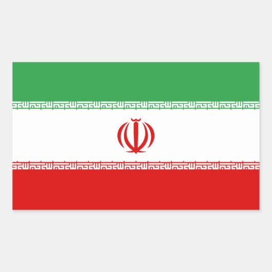 Sticker Rectangulaire Drapeau Iran (Devant)