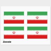 Sticker Rectangulaire Drapeau Iran/Iran/Iran (Feuille)
