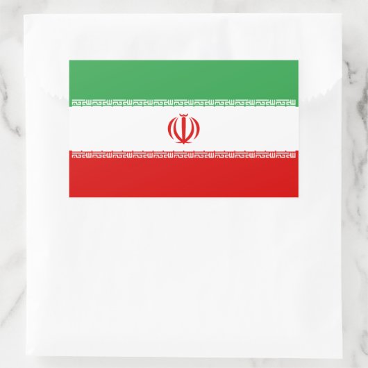 Sticker Rectangulaire Drapeau Iran/Iran/Iran (Sac)