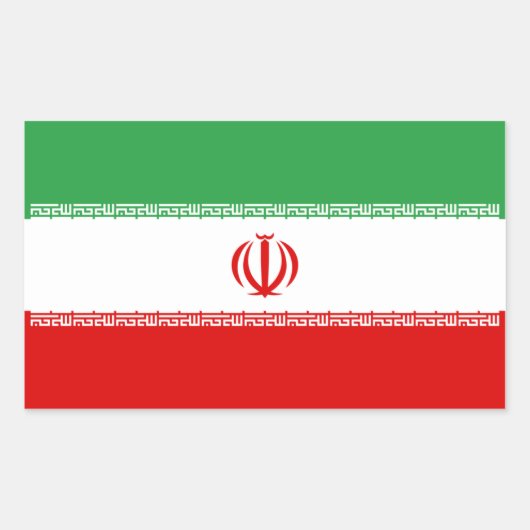 Sticker Rectangulaire Drapeau Iran/Iran/Iran (Devant)
