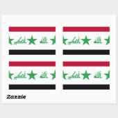 Sticker Rectangulaire Drapeau Iraq (Feuille)