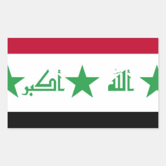 Sticker Rectangulaire Drapeau Iraq (Devant)