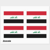 Sticker Rectangulaire Drapeau Iraq (Feuille)