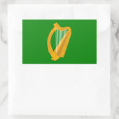 Sticker Rectangulaire drapeau irlandais de la harpe verte (Sac)