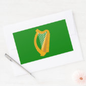 Sticker Rectangulaire drapeau irlandais de la harpe verte (Enveloppe)