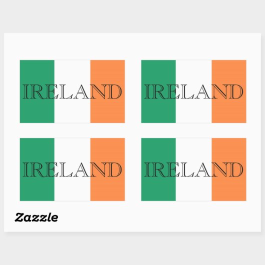 Sticker Rectangulaire Drapeau irlandais Irlande (Feuille)