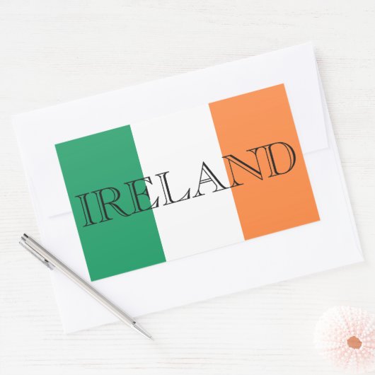 Sticker Rectangulaire Drapeau irlandais Irlande (Enveloppe)