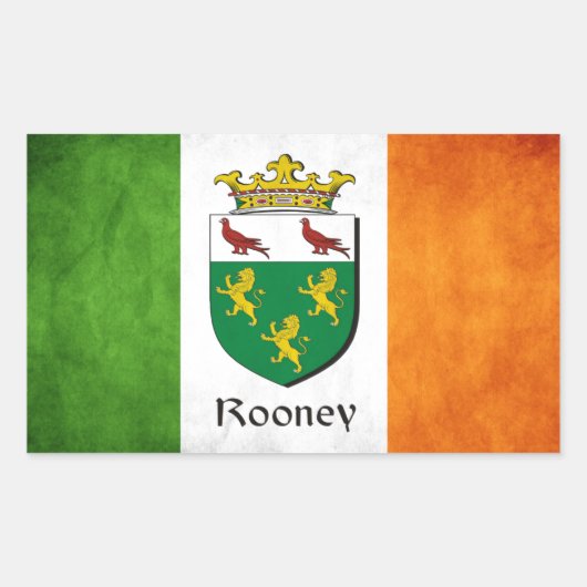 Sticker Rectangulaire Drapeau irlandais Rooney (Devant)