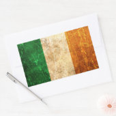 Sticker Rectangulaire Drapeau irlandais Vintage rayé et usé (Enveloppe)
