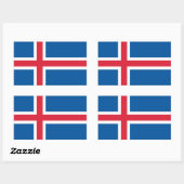 Sticker Rectangulaire Drapeau Islande (Feuille)