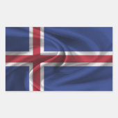 Sticker Rectangulaire Drapeau Islande (Devant)