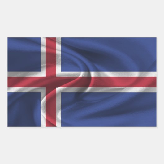 Sticker Rectangulaire Drapeau Islande (Devant)