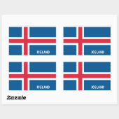 Sticker Rectangulaire Drapeau Islande (Feuille)