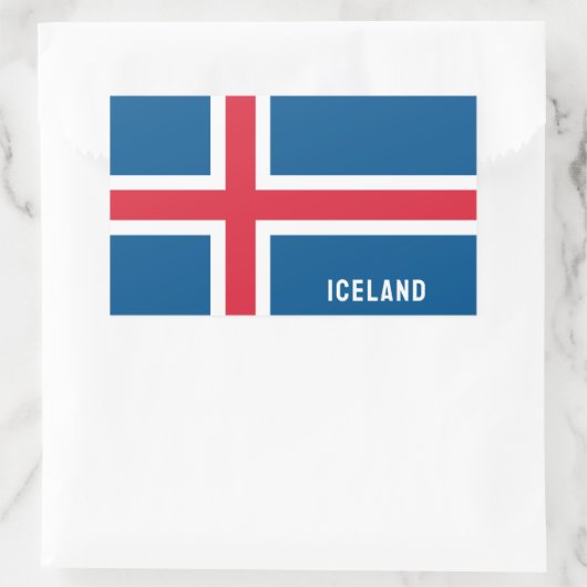 Sticker Rectangulaire Drapeau Islande (Sac)
