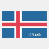 Sticker Rectangulaire Drapeau Islande (Devant)