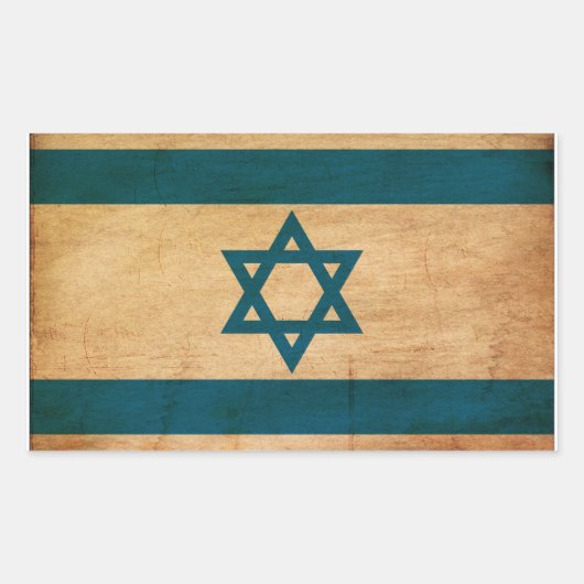 Sticker Rectangulaire Drapeau Israël (Devant)