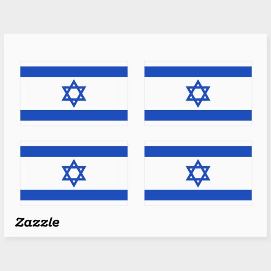 Sticker Rectangulaire Drapeau Israël (Feuille)