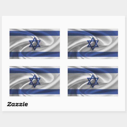 Sticker Rectangulaire Drapeau Israël (Feuille)