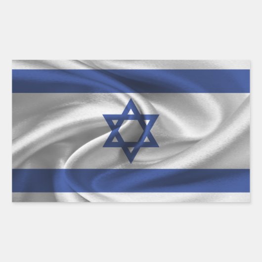 Sticker Rectangulaire Drapeau Israël (Devant)