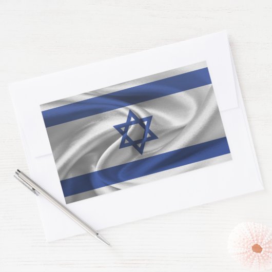 Sticker Rectangulaire Drapeau Israël (Enveloppe)