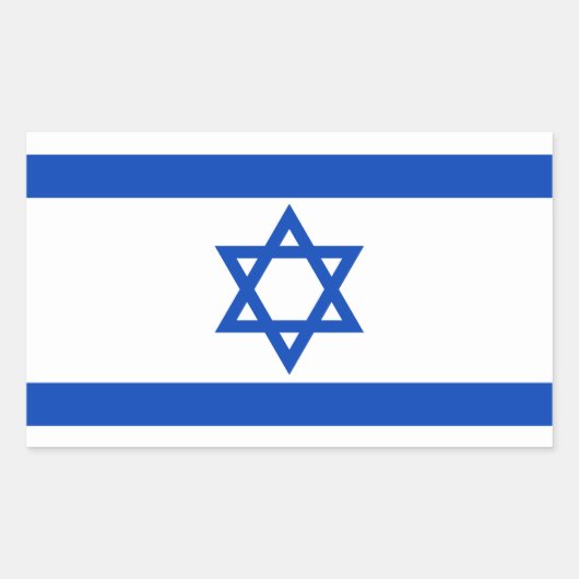 Sticker Rectangulaire Drapeau israélien de David (Devant)