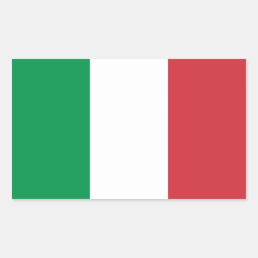 Sticker Rectangulaire Drapeau Italie/Italie (Devant)