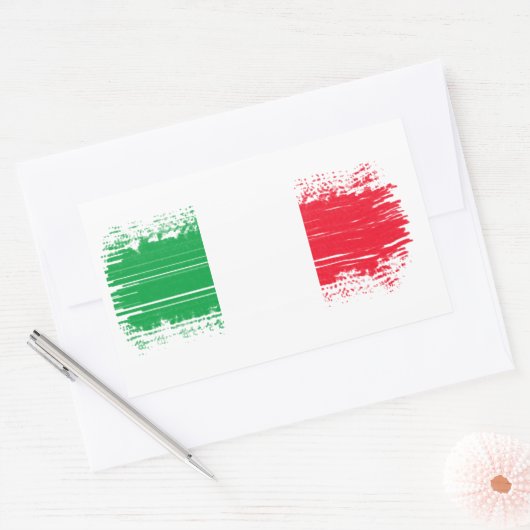 Sticker Rectangulaire Drapeau italien (Enveloppe)