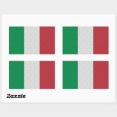 Sticker Rectangulaire Drapeau italien modèle Damask (Feuille)