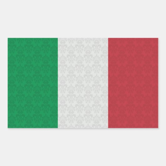 Sticker Rectangulaire Drapeau italien modèle Damask (Devant)