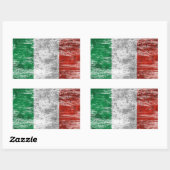 Sticker Rectangulaire Drapeau italien soufflé et usé (Feuille)