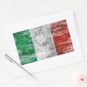 Sticker Rectangulaire Drapeau italien soufflé et usé (Enveloppe)
