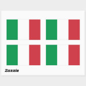 Sticker Rectangulaire Drapeau Italien Vert Blanc et Rouge (Feuille)