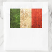 Sticker Rectangulaire Drapeau italien Vintage rayé et usé (Sac)