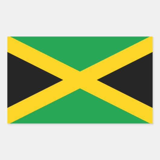 Sticker Rectangulaire Drapeau jamaïcain, Drapeau de la Jamaïque (Devant)