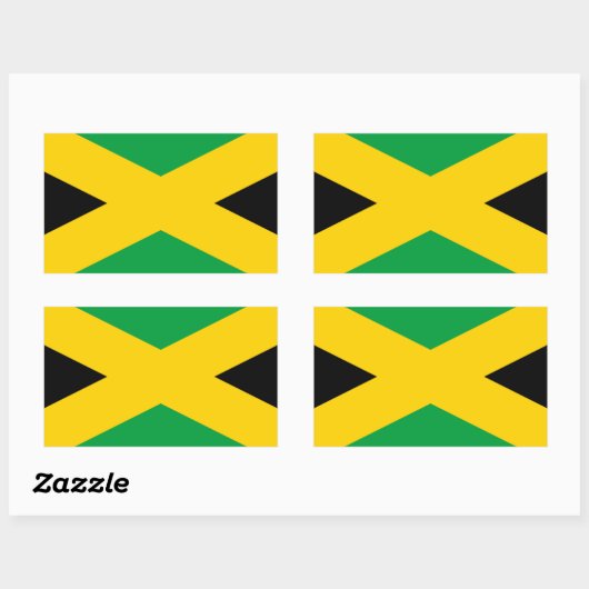 Sticker Rectangulaire Drapeau jamaïcain - Drapeau jamaïcain (Feuille)