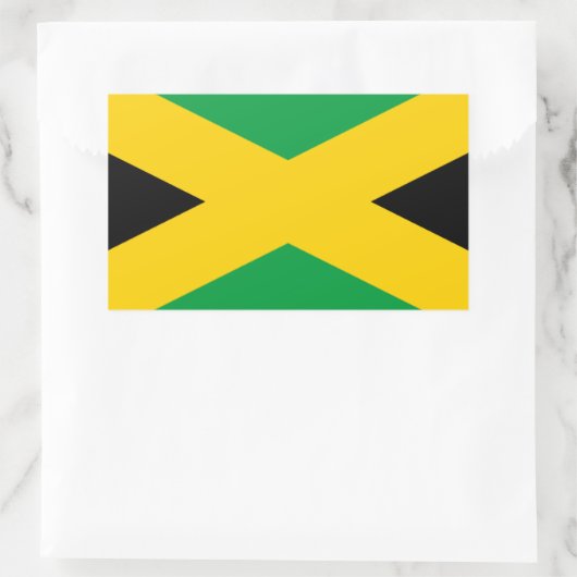 Sticker Rectangulaire Drapeau jamaïcain - Drapeau jamaïcain (Sac)