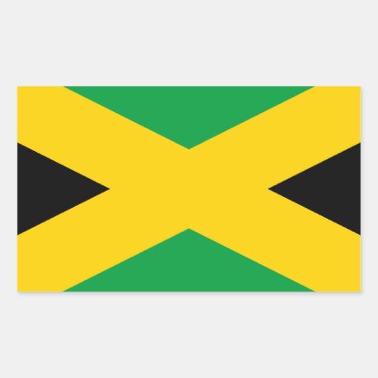 Sticker Rectangulaire Drapeau jamaïcain - Drapeau jamaïcain (Devant)