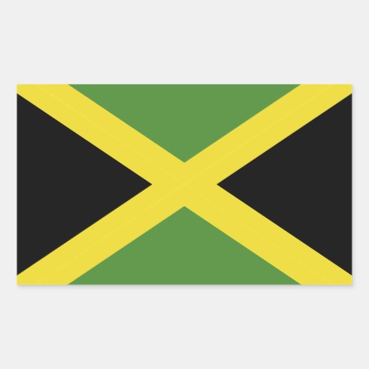 Sticker Rectangulaire Drapeau Jamaïque (Devant)