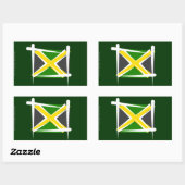 Sticker Rectangulaire Drapeau Jamaïque (Feuille)