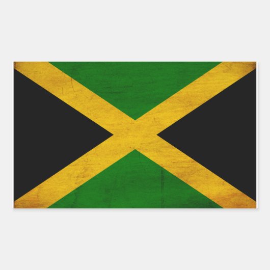 Sticker Rectangulaire Drapeau Jamaïque (Devant)