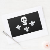 STICKER RECTANGULAIRE DRAPEAU JOLLY ROGER ET TROIS LIEUX (Enveloppe)