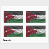 Sticker Rectangulaire Drapeau Jordanie (Feuille)
