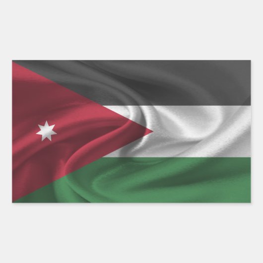 Sticker Rectangulaire Drapeau Jordanie (Devant)