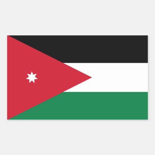 Sticker Rectangulaire Drapeau Jordanie (Devant)
