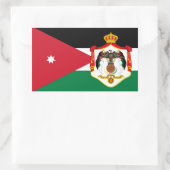 Sticker Rectangulaire Drapeau jordanien et armoiries, Drapeau de Jordani (Sac)