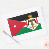 Sticker Rectangulaire Drapeau jordanien et armoiries, Drapeau de Jordani (Enveloppe)