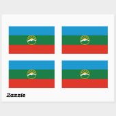 Sticker Rectangulaire Drapeau Karachay Cherkessia (Feuille)