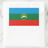 Sticker Rectangulaire Drapeau Karachay Cherkessia (Sac)