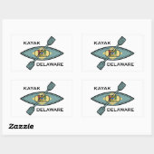 Sticker Rectangulaire Drapeau Kayak Delaware (Feuille)