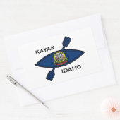 Sticker Rectangulaire Drapeau Kayak Idaho (Enveloppe)